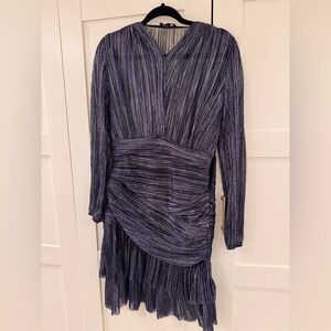 Maje Draped Lame Metallic Dress